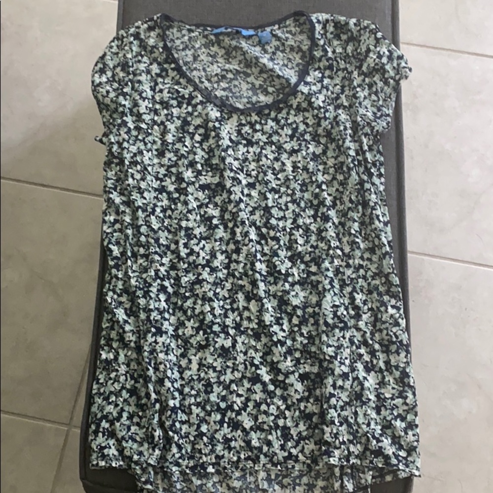Floral blue shirt